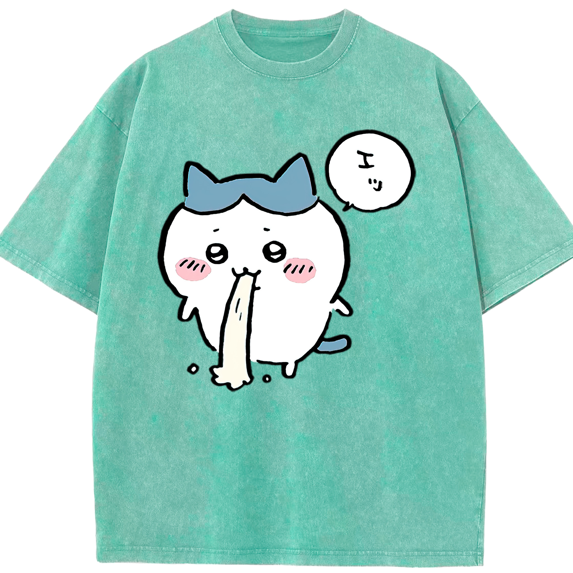 （画像用） ちいかわ ハチワレ Chii-kawa hachiware 綿100% ヴィンテージ風 半袖Tシャツ（フロントプリント）